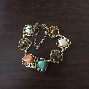 Gold Tone Small Stone Crystal Bracelet Boho Glam Party Costume Cosplay